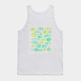 fish inkings lime turquoise Tank Top